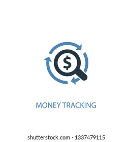 money tracking concept 2 colored icon. Simple blue element illustration. money tracking concept symbol design. Can be used for web and mobile UI/UX