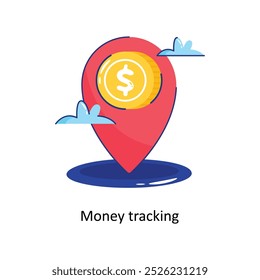 Geld Tracking Doodle Vektor Umriss Aufkleber. EPS 10-Datei