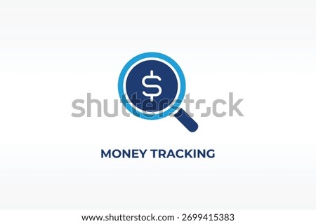 MONEY TRACKING vector, icon or logo sign isolated symbol illustration
