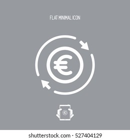 Money trade flat icon - Euro