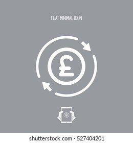 Money trade flat icon - Sterling