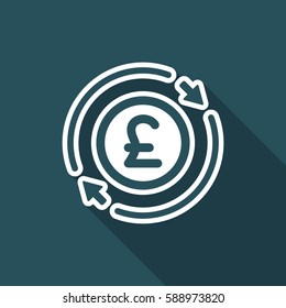 Money trade flat icon - Sterling