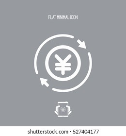 Money trade flat icon - Yen