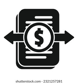 Icono de comercio de dinero vector simple. Financiación de empresas. Lesiones por accidente