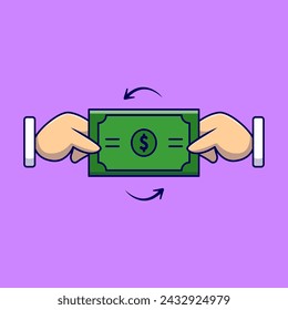 Money Transaction Cartoon Vector Icons Illustration. Flat Cartoon Concept. Suitable for any creative project.