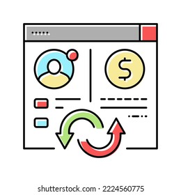 money transaction color icon vector. money transaction sign. isolated symbol illustration