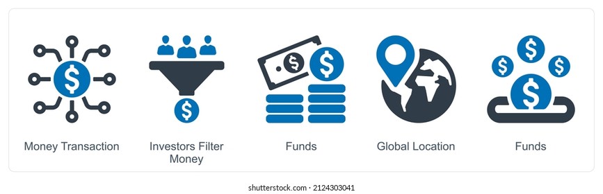 Money Transaction And Global Donation Icon Concept