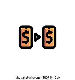 Money Transaction Icon Filled Outline Business Illustration Logo Vector
