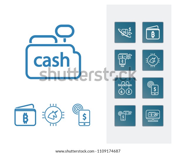 Money Transaction Icon Set Bitcoin Wallet Stock Vector Royalty Free - 