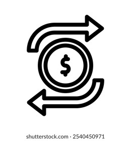 money transaction line icon illustration vector graphic. Simple element illustration vector graphic, suitable for app, websites, and presentations isolated on white background