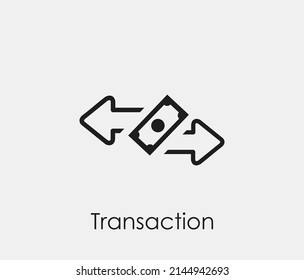 Money transaction vector icon. Editable stroke. Symbol in Line Art Style for Design, Presentation, Website or Apps Elements, Logo. Pixel vector graphics - Vector