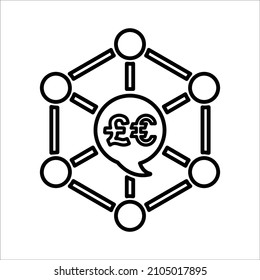 Money transactions, sync arrows outline icon.