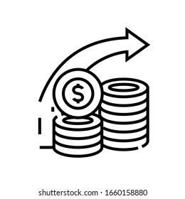 Money transfer (7) line icon, concept sign, outline vector illustration, linear symbol.