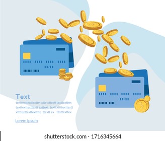 Money transfer, Cashback, Money Refund. Vector illustration for web banner, infographics, mobile. Saving Money Concept.  Digital Payment