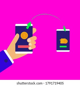 money transfer concept flat design
