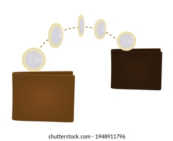 Money transfer concept. vector illustration