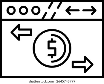 Design de ícone de estilo preenchido de transferência de dinheiro