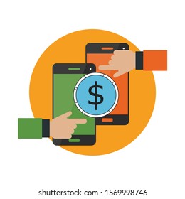 Money transfer flat design concept