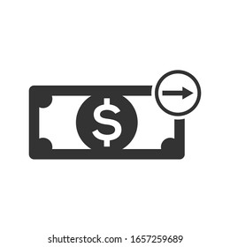 Money transfer flat vector icon