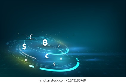 Money transfer. Global Currency. Stock Exchange. Stock vector illustration.