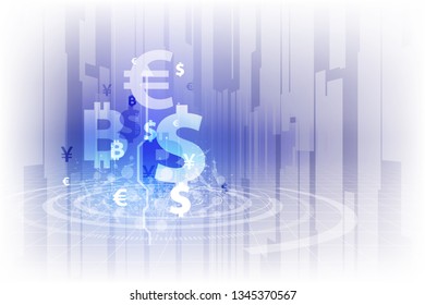 Money transfer. Global Currency. Stock Exchange. Stock vector illustration eps10.