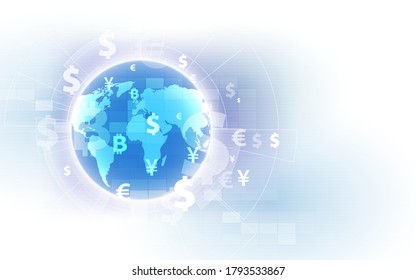 Money transfer. Global Currency. Stock Exchange. Stock vector illustration.eps10