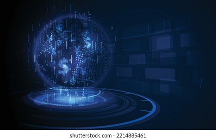 Money transfer. Global Currency. Stock Exchange. Stock vector illustration.