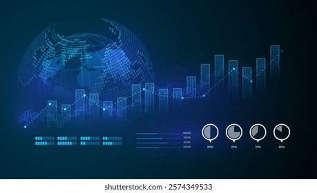 Money transfer. Global Currency. Stock Exchange. Stock vector illustration.	
