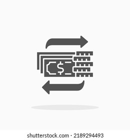 Money Transfer glyph icon. Can be used for digital product, presentation, print design and more.