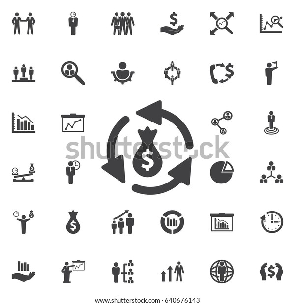 Money Transfer Icon Business Icons Set Stock Vector Royalty - 