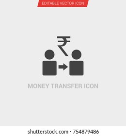 Money transfer icon dark grey new trendy flat style vector symbol