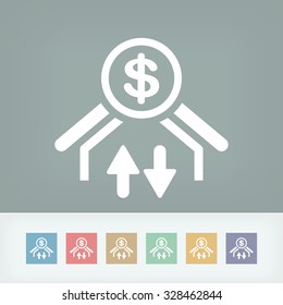 Money transfer icon - Dollars