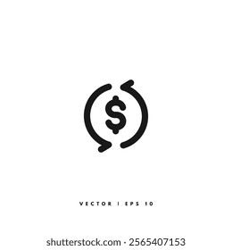 Money Transfer Icon. Editable Stroke