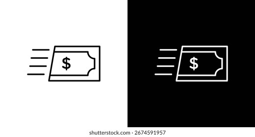 Money transfer icon. Editable stroke line icons