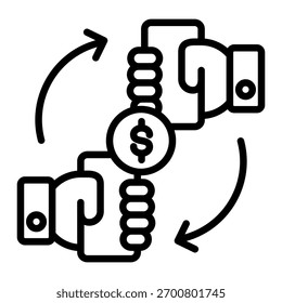 Geldtransfer-Symbolelement für Design