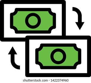 Money Transfer Icon. Eps10 Vector.