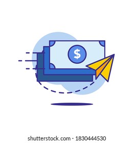 Money transfer icon with filled style. Ready to use for website, mobile app, presentation and any other projects.