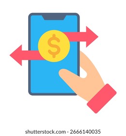 Icono de transferencia de dinero Ilustración vectorial de diseño plano