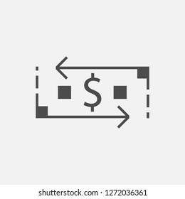 Money transfer icon isolated on white background. Vector illustration. Eps 10.