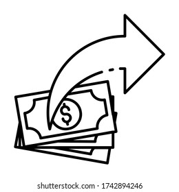 Money transfer - icon line vector - business and finance icons
