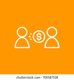 money transfer icon, linear