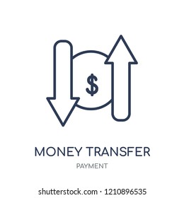 Money transfer icon. Money transfer linear symbol design from Payment collection. Simple outline element vector illustration on white background.