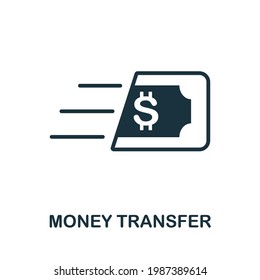 Money Transfer icon. Monochrome simple element from digital service collection. Creative Money Transfer icon for web design, templates, infographics and more