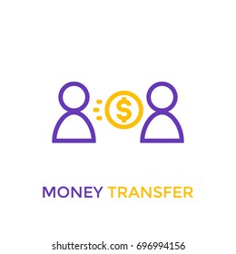 money transfer icon on white