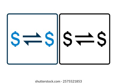 Money Transfer icon. icon related to Payment. suitable for web site, app, user interfaces, printable etc. solid icon style. simple vector design editable