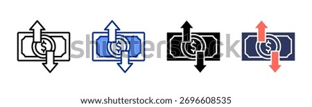 Money Transfer icon sheet multiple style collection