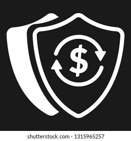 money transfer icon and shield