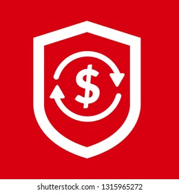 money transfer icon and shield