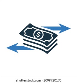 Money transfer icon. Simple editable vector illustration.