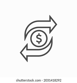 money transfer icon. Simple element illustration. money transfer concept symbol design.